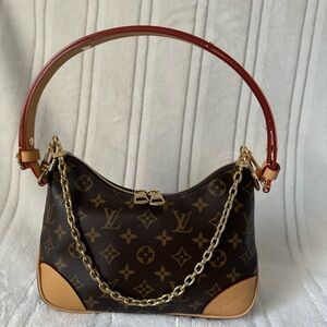 Louis Vuitton Monogram Hobo with Gold Chain and Tan Trim